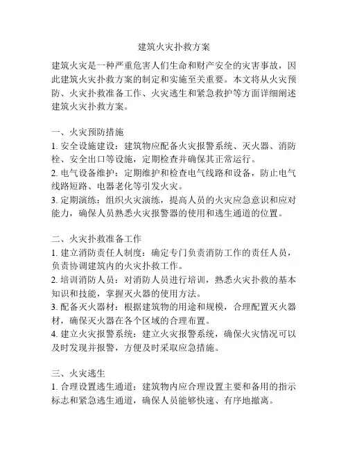 建筑火灾扑救方案