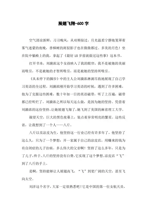 展翅飞翔-600字初二作文