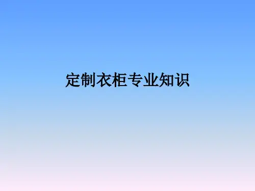 衣柜专业知识培训素材