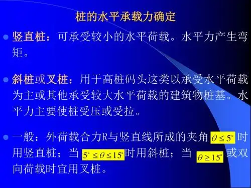 桩基础课件桩的水平承载力确定