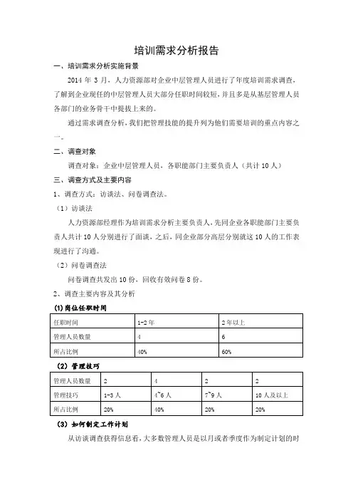 培训需求分析报告 3