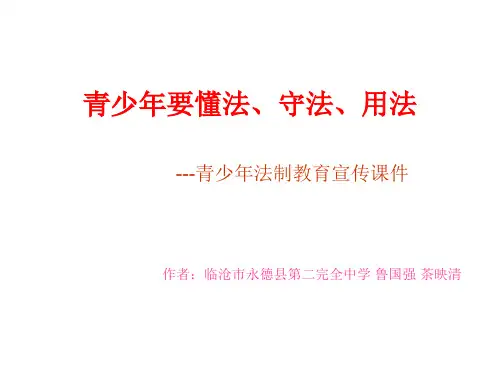 青少年法制教育宣传课件