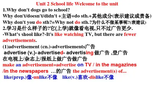 Unit2知识点课件2023-2024学年牛津译林版英语八年级上册