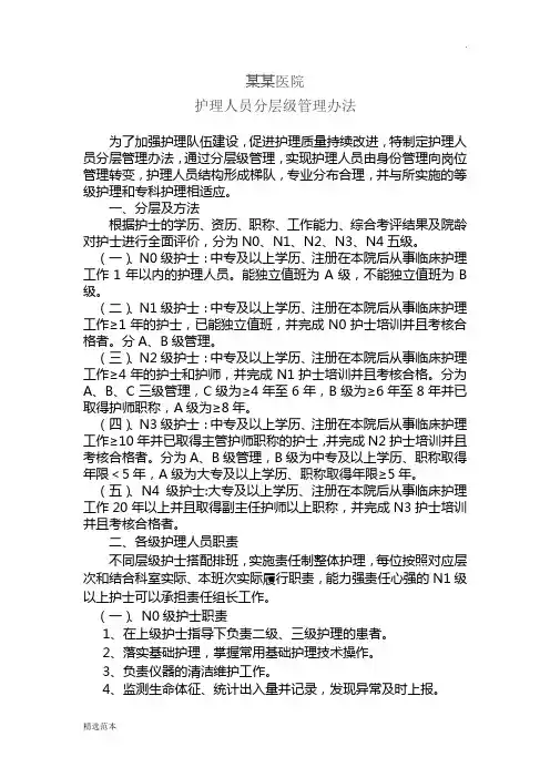 护理人员分层管理办法