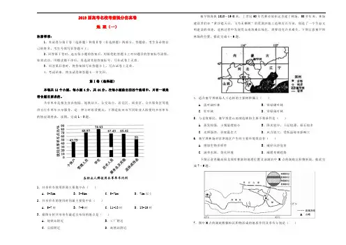 2019年高考地理考前提分仿真试题一
