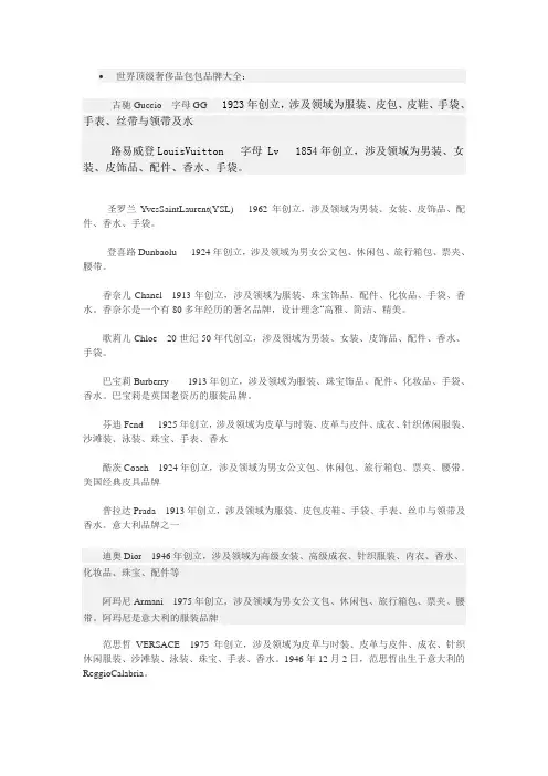 世界顶级奢侈品包包品牌大全 2
