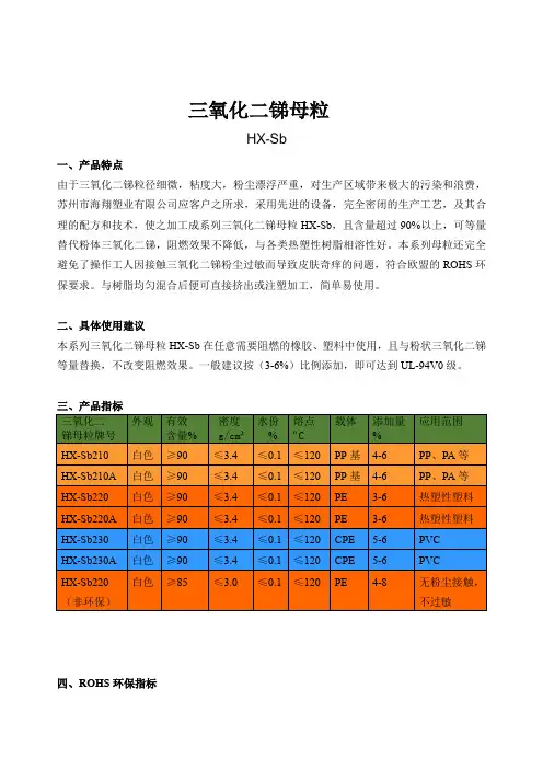 三氧化二锑母粒HX-Sb