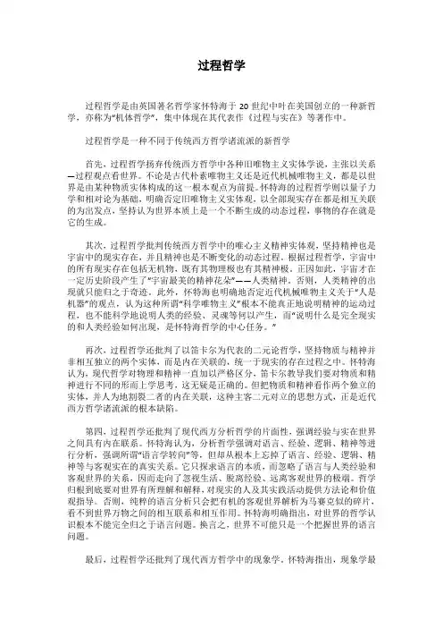关于过程哲学的分析