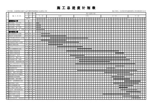 总体施工进度计划