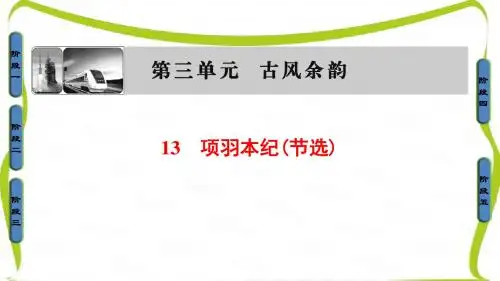 高中语文粤教版选修《传记选读》课件：第3单元 13 项羽本纪(节选)