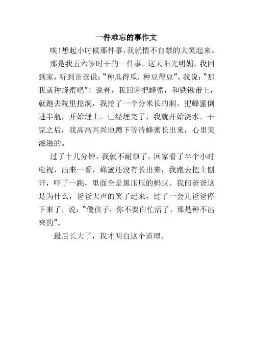 一件难忘的事作文