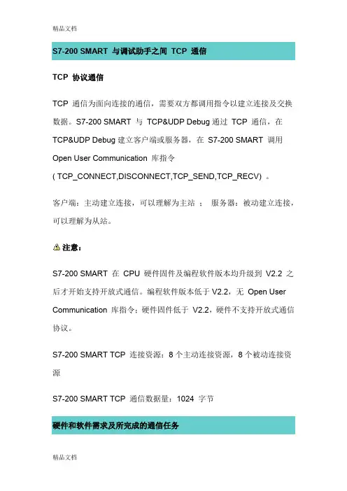 S7-200-SMART-与调试助手之间-TCP-通信只是分享