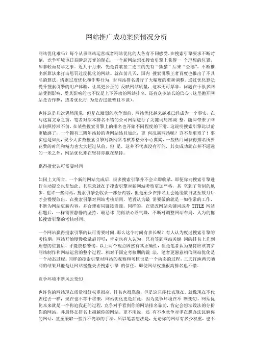 网站推广成功案例情况分析