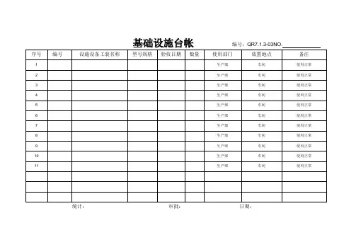基础设施台帐