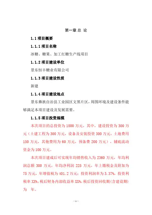 可行性研究报告1