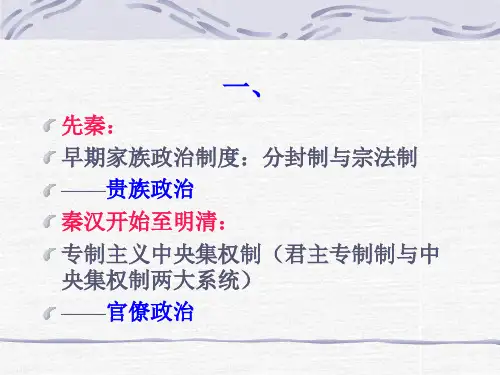 古代中国政治制度的复习