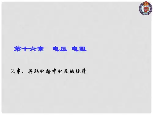 九年级物理全册 16.2 串、并联电路中电压的规律习题课件 (新版)新人教版