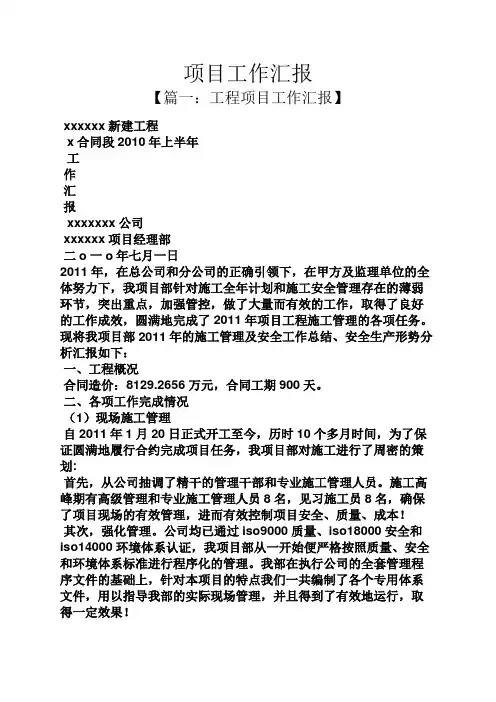 项目工作汇报 2