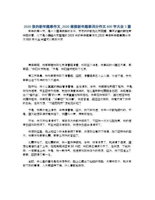 2020我的新年趣事作文_2020寒假新年趣事满分作文800字大全5篇