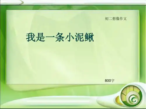 初二想像作文《我是一条小泥鳅》800字(总12页PPT)