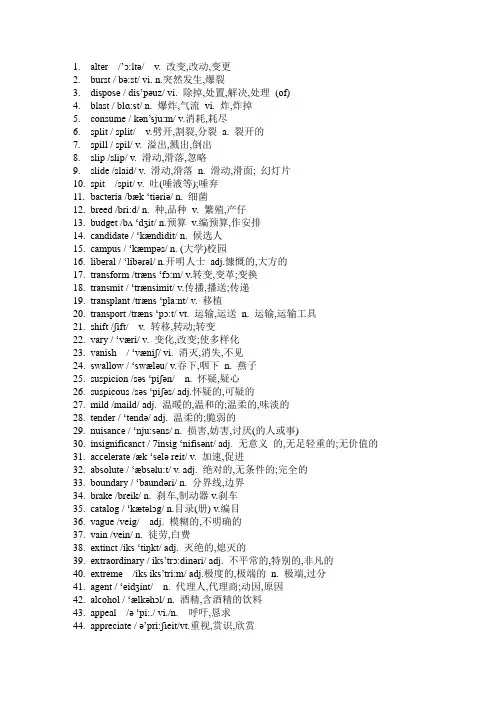 大学英语四级高频词汇[带音标]