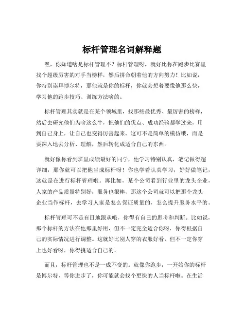 标杆管理名词解释题