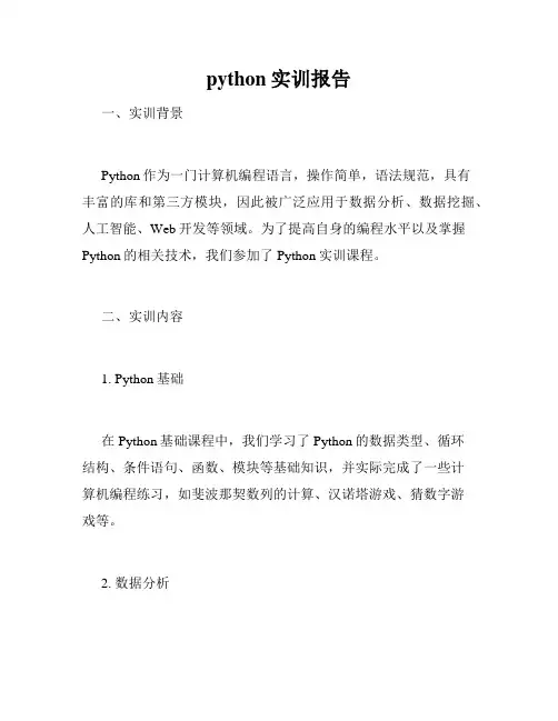 python实训报告