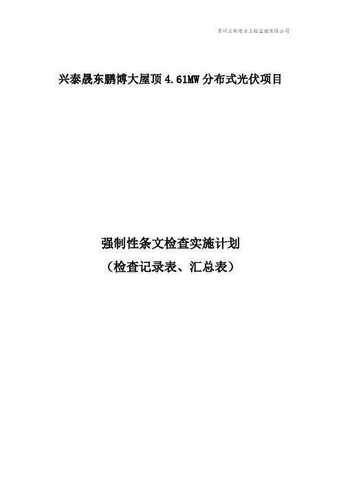 强制性条文执行检查记录