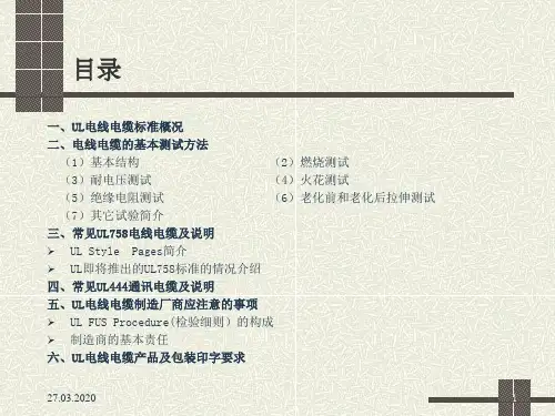 UL电线电缆标准介绍共47页