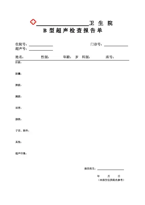 B超报告单模板