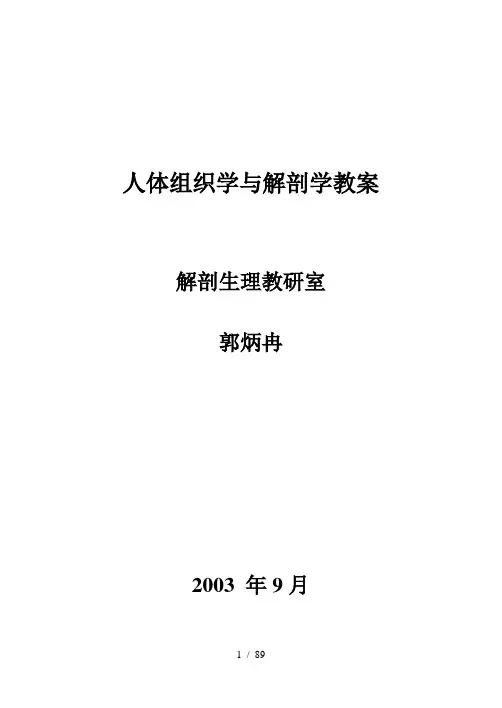 人体组织学与解剖学教案