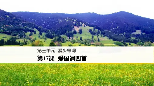 2018版高中语文粤教版唐诗宋词元散曲选读课件:第三单元 第17课 爱国词四首