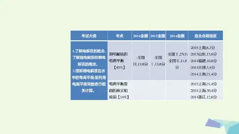 高考化学一轮总复习专题16弱电解质的电离平衡课件