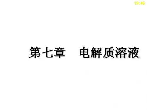第七章:电解质溶液