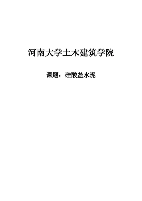 硅酸盐水泥   论文