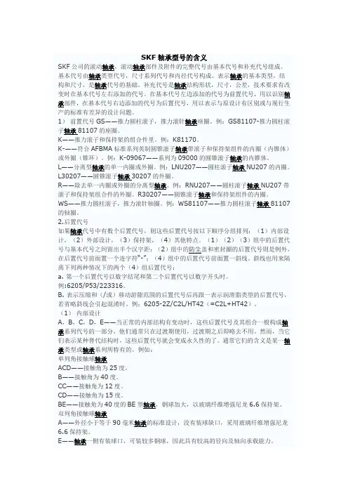 SKF轴承型号的含义1