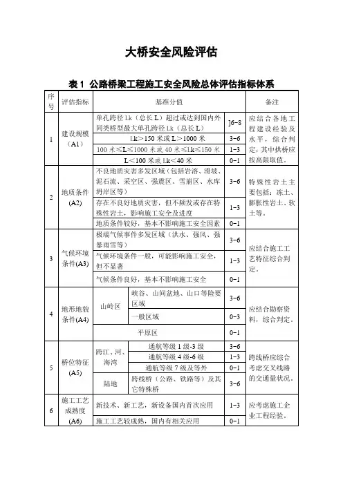 大桥安全风险评估资料