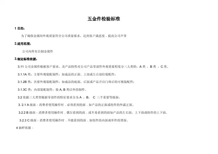 五金件标准
