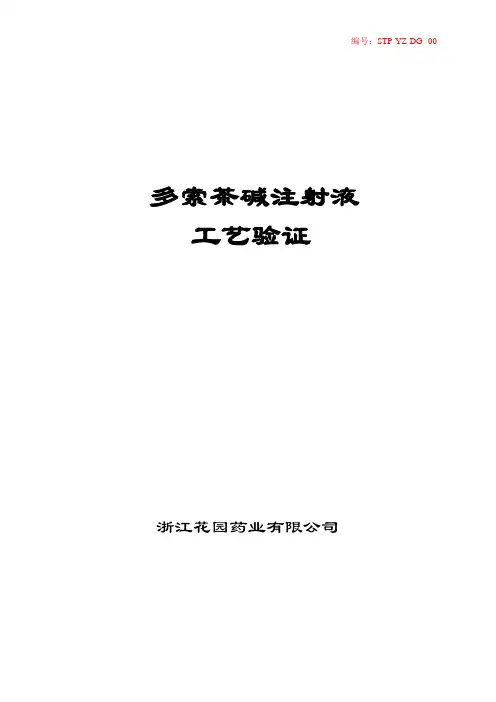多索茶碱注射液工艺验证