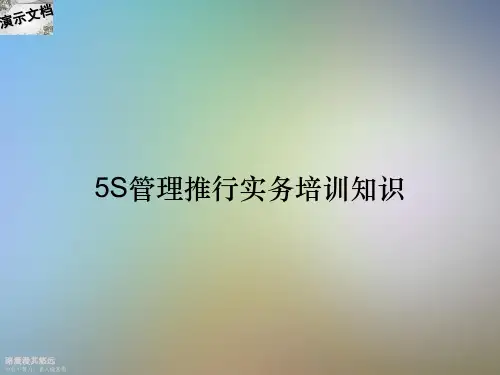 5S管理推行实务培训知识