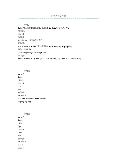 汉语拼音字母表