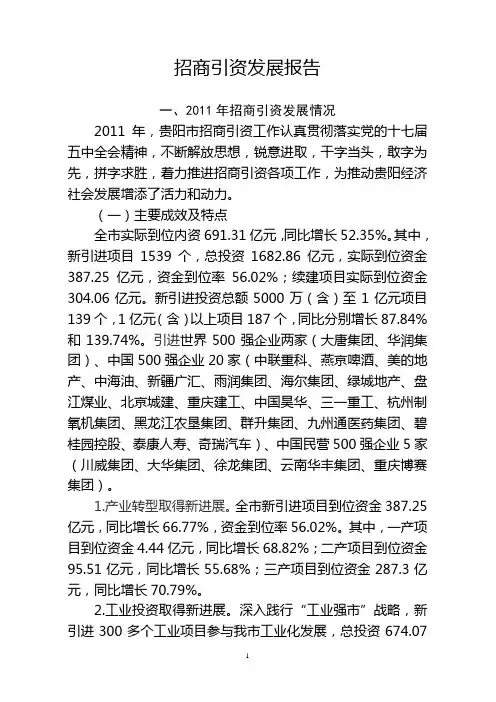招商引资发展报告