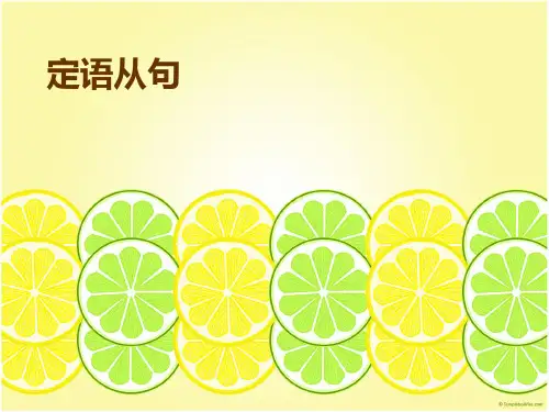 试讲定语从句解析