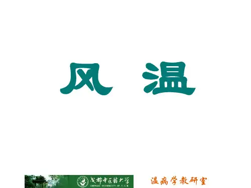 温病学课件PPT 风温总结