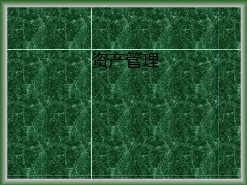 资产管理PPT课件教材讲义