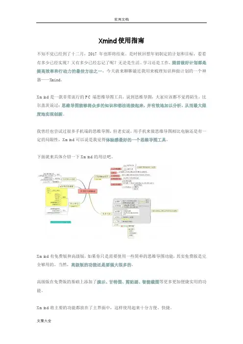 思维导图神器——Xmind使用指南设计
