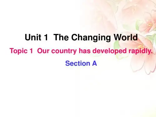仁爱版九年级英语上册Unit 1 Topic 1 Our country has developed rapidly 精品公开课课件