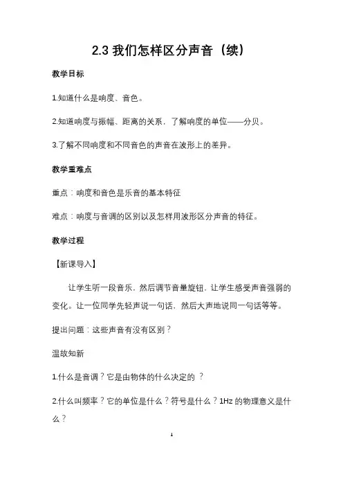 2.3我们怎样区分声音(续)
