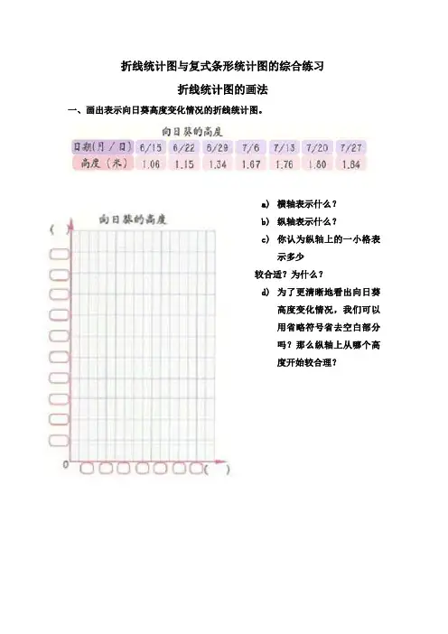 上海2015年四年级折线统计图与复式条形统计图的综合练习(word版,无答案,全国通用)