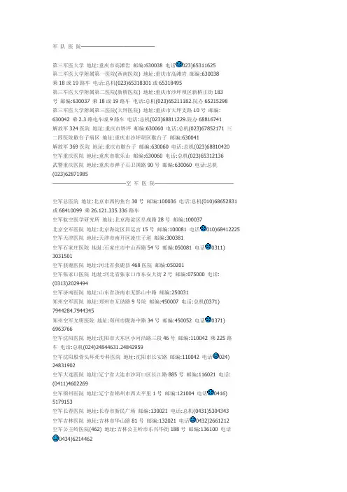 全国医院通讯录4
